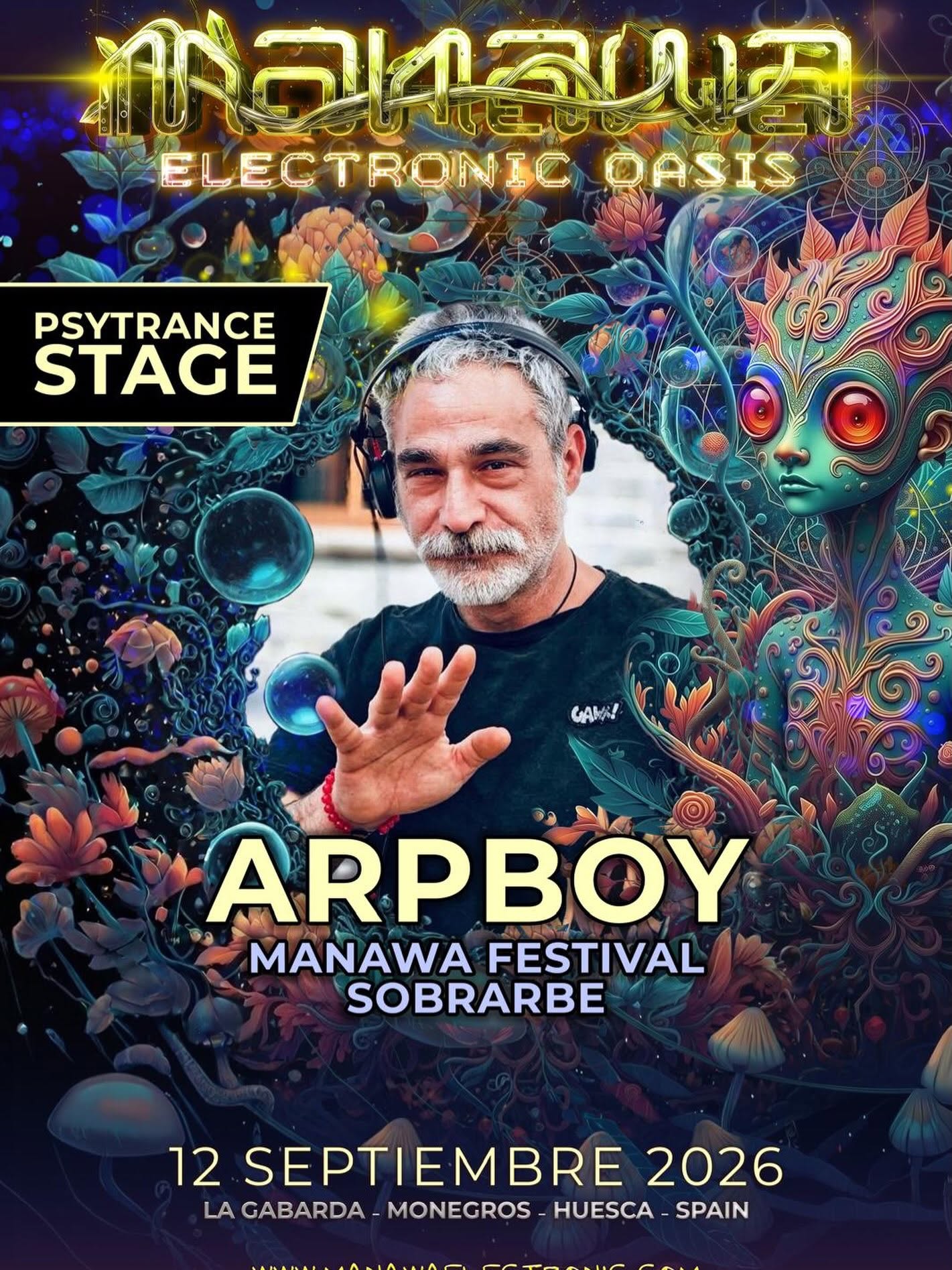 Cartel de ARPBOY para Manawa Electronic 2026