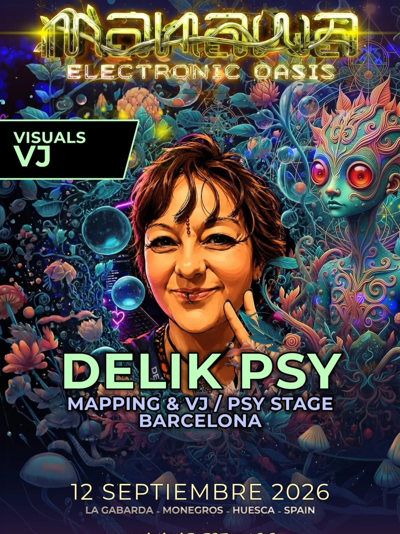 Cartel de Delik Vj para Manawa Electronic 2026