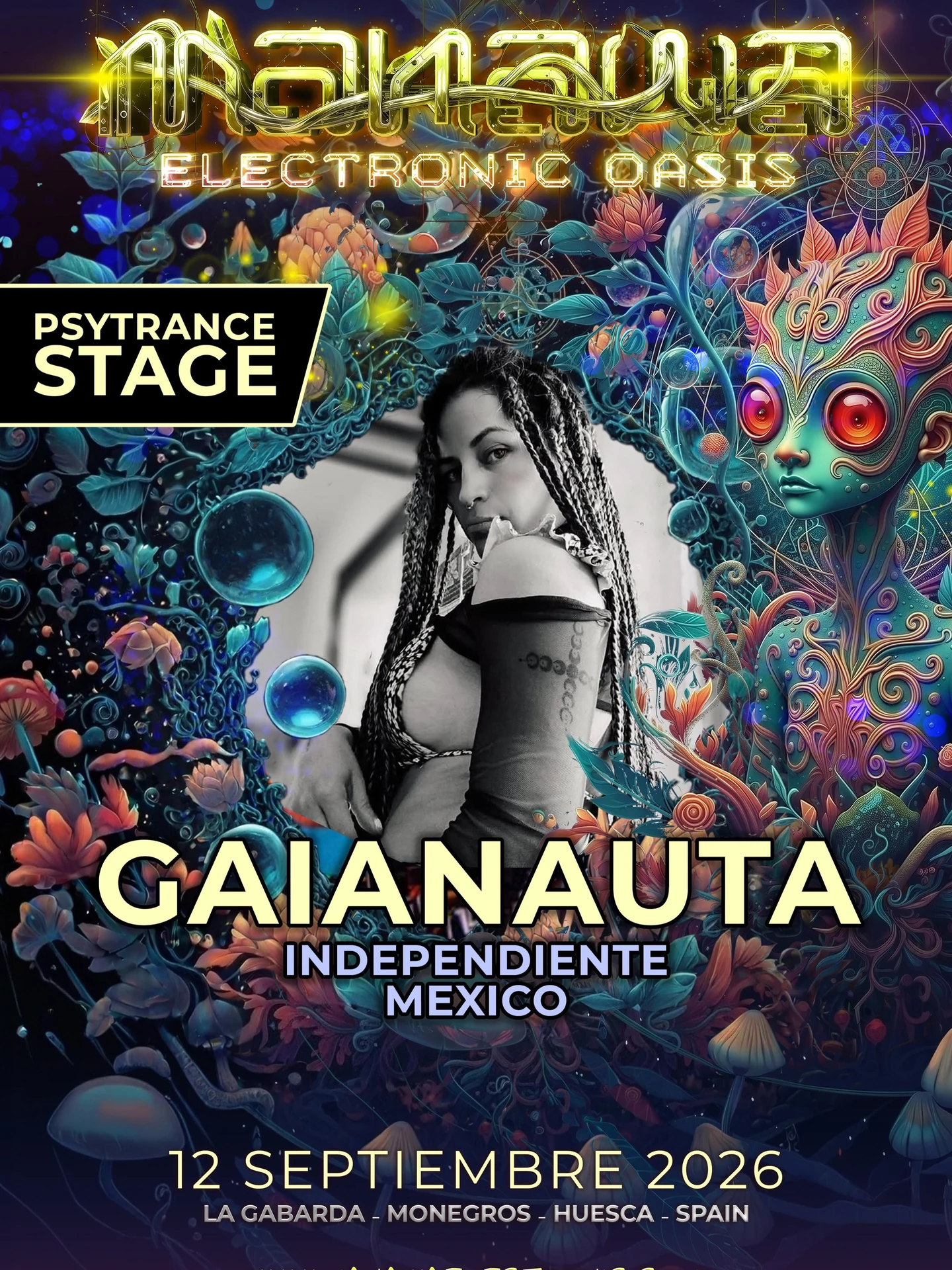 Cartel de Gaianauta para Manawa Electronic 2026