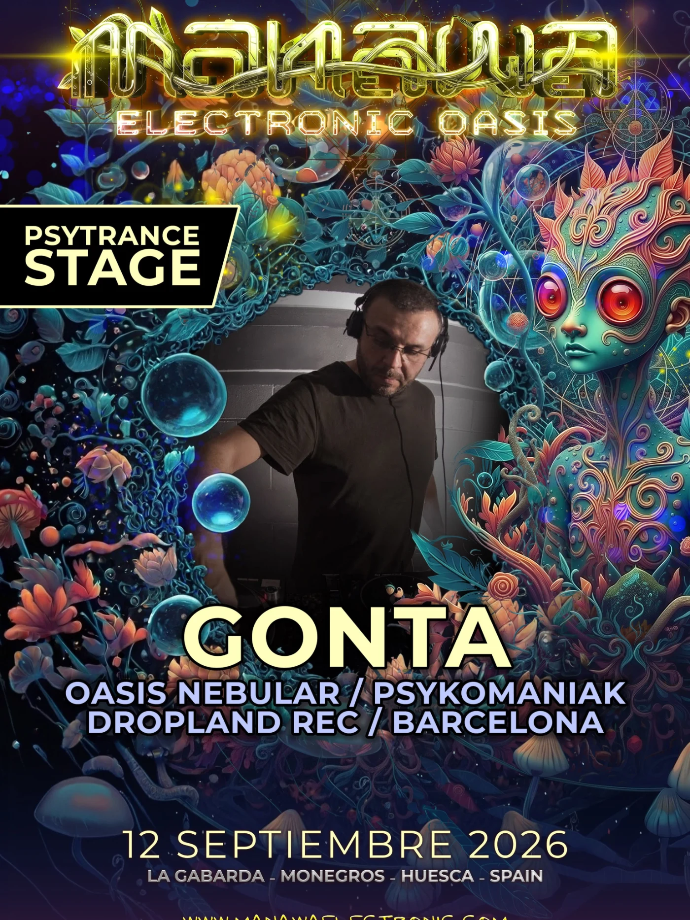 Cartel de GONTA para Manawa Electronic 2026
