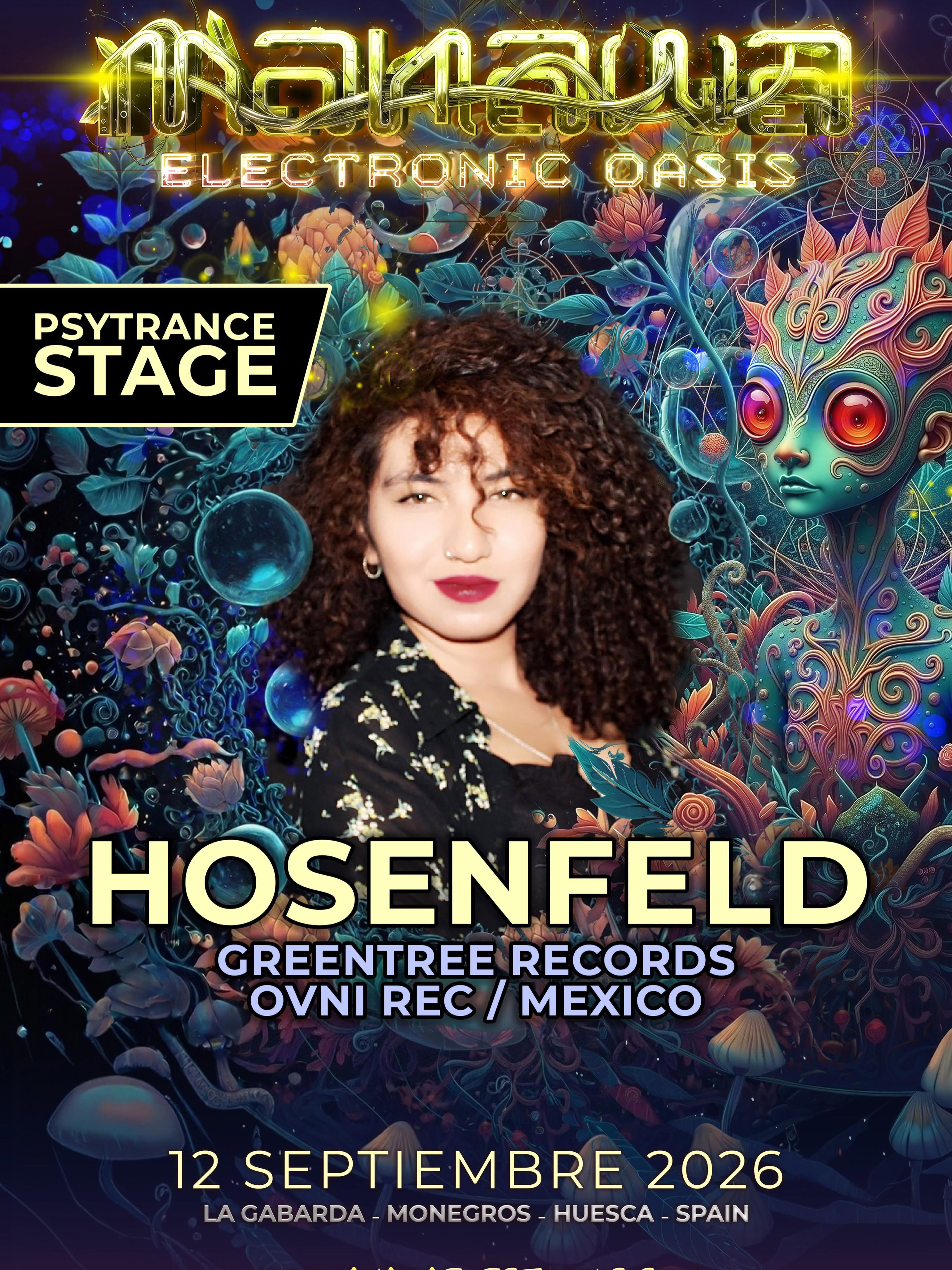 Cartel de HOSENFELD para Manawa Electronic 2026