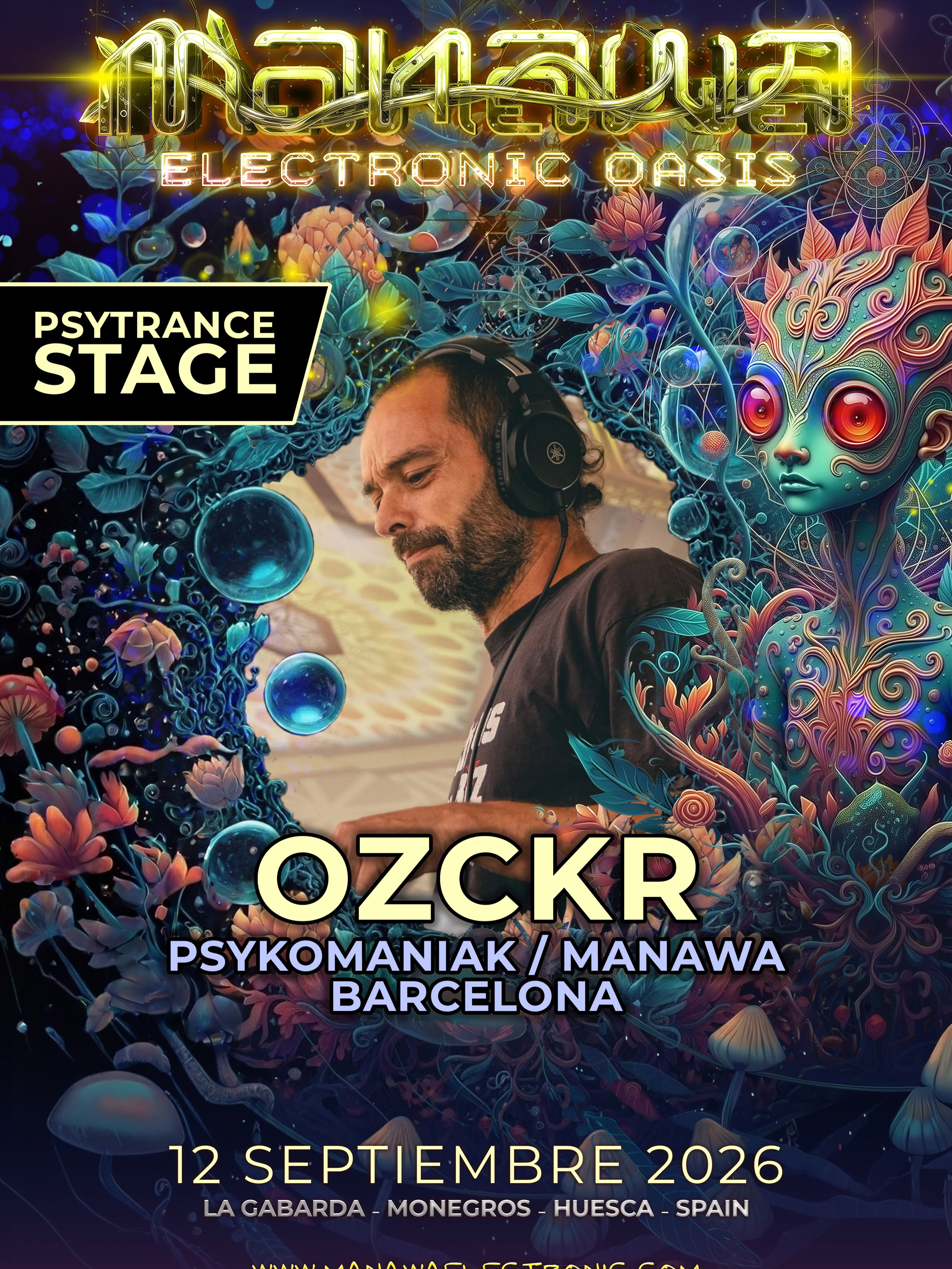 Cartel de OZCKR para Manawa Electronic 2026