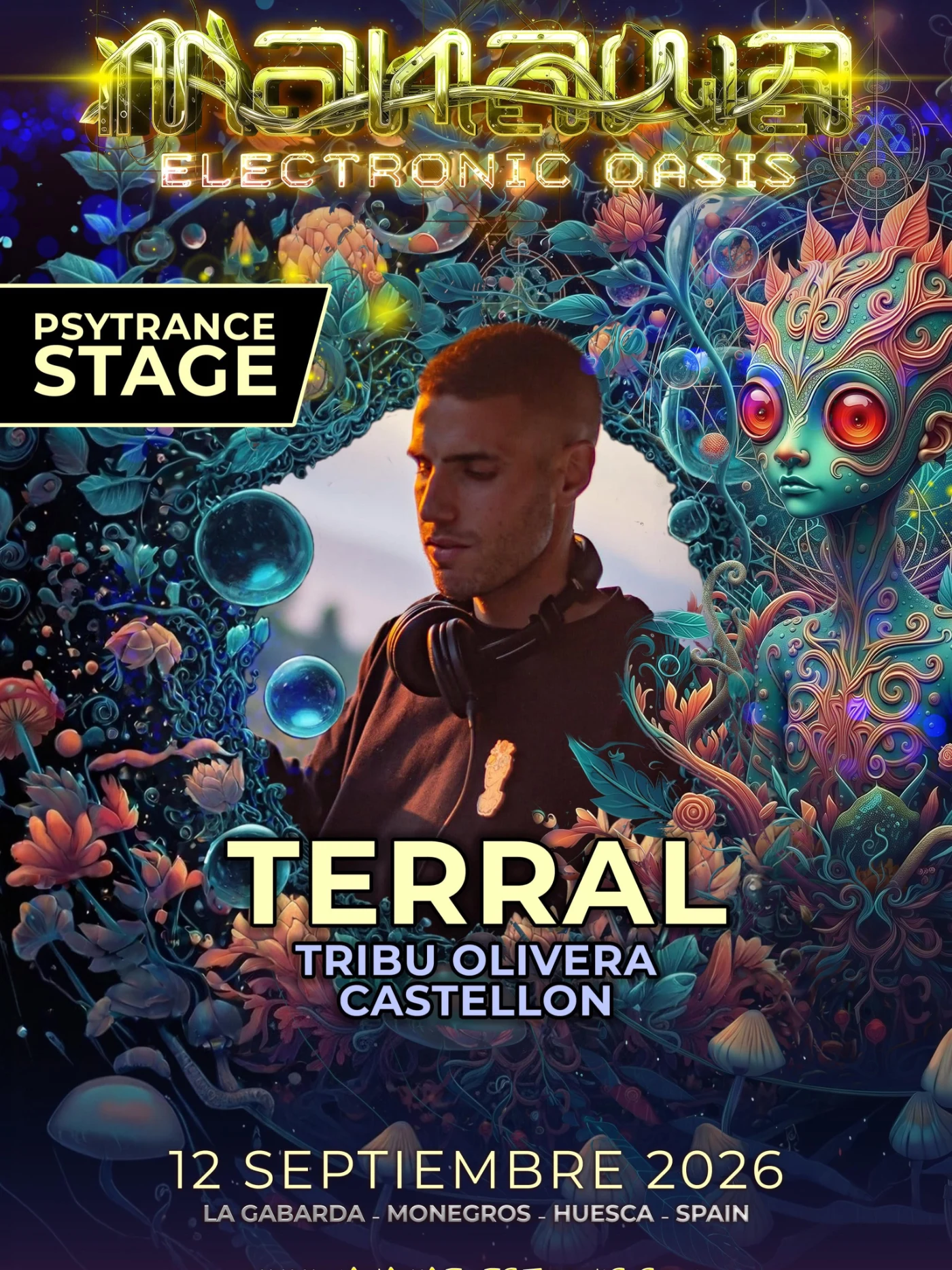 Cartel de TERRAL para Manawa Electronic 2026