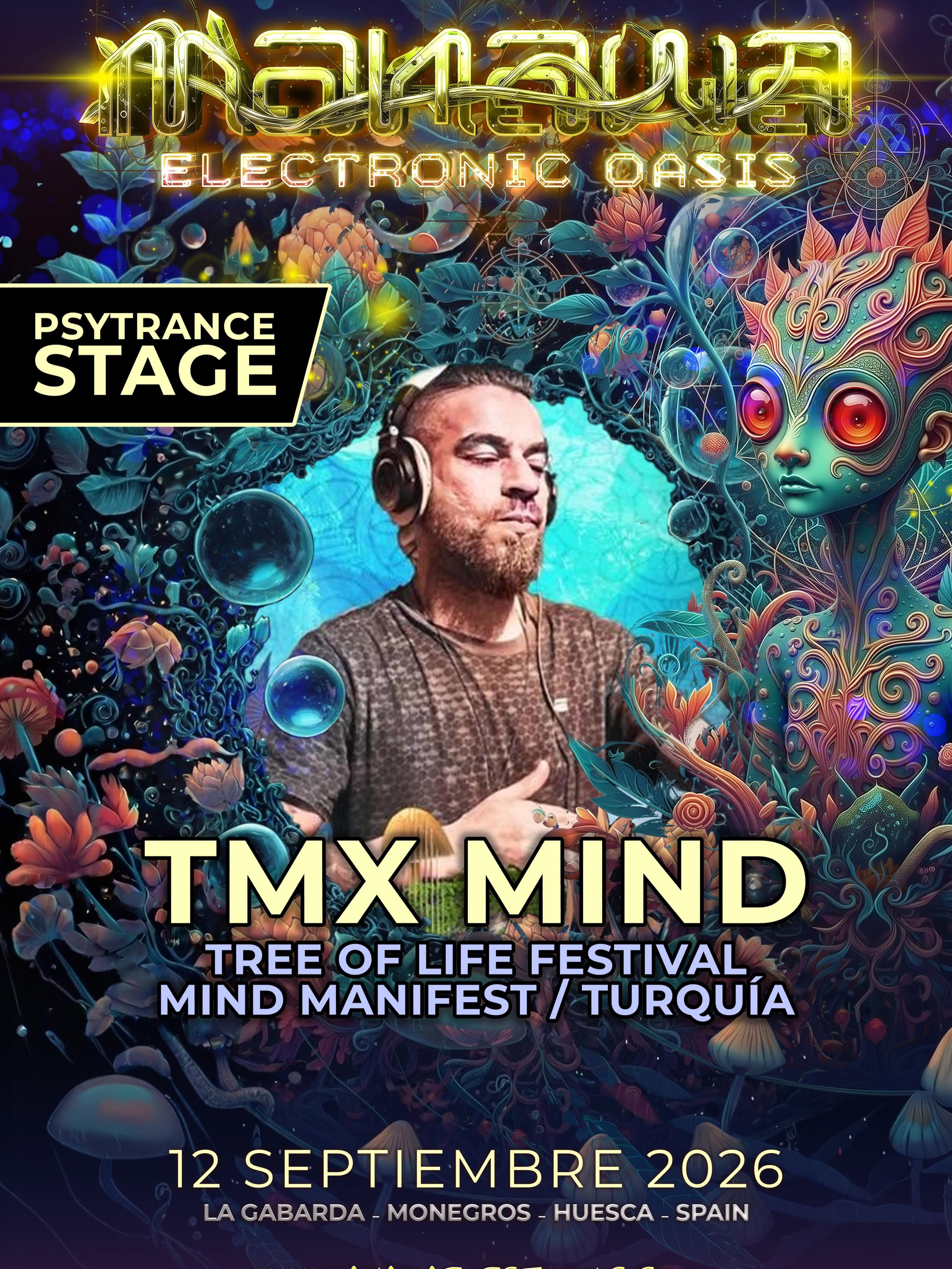 Cartel de TMX MIND para Manawa Electronic 2026